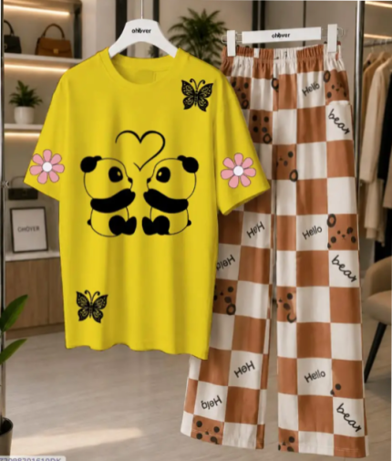 2 Pcs Women's Stitched Cotton Jersey Printed Night Suit